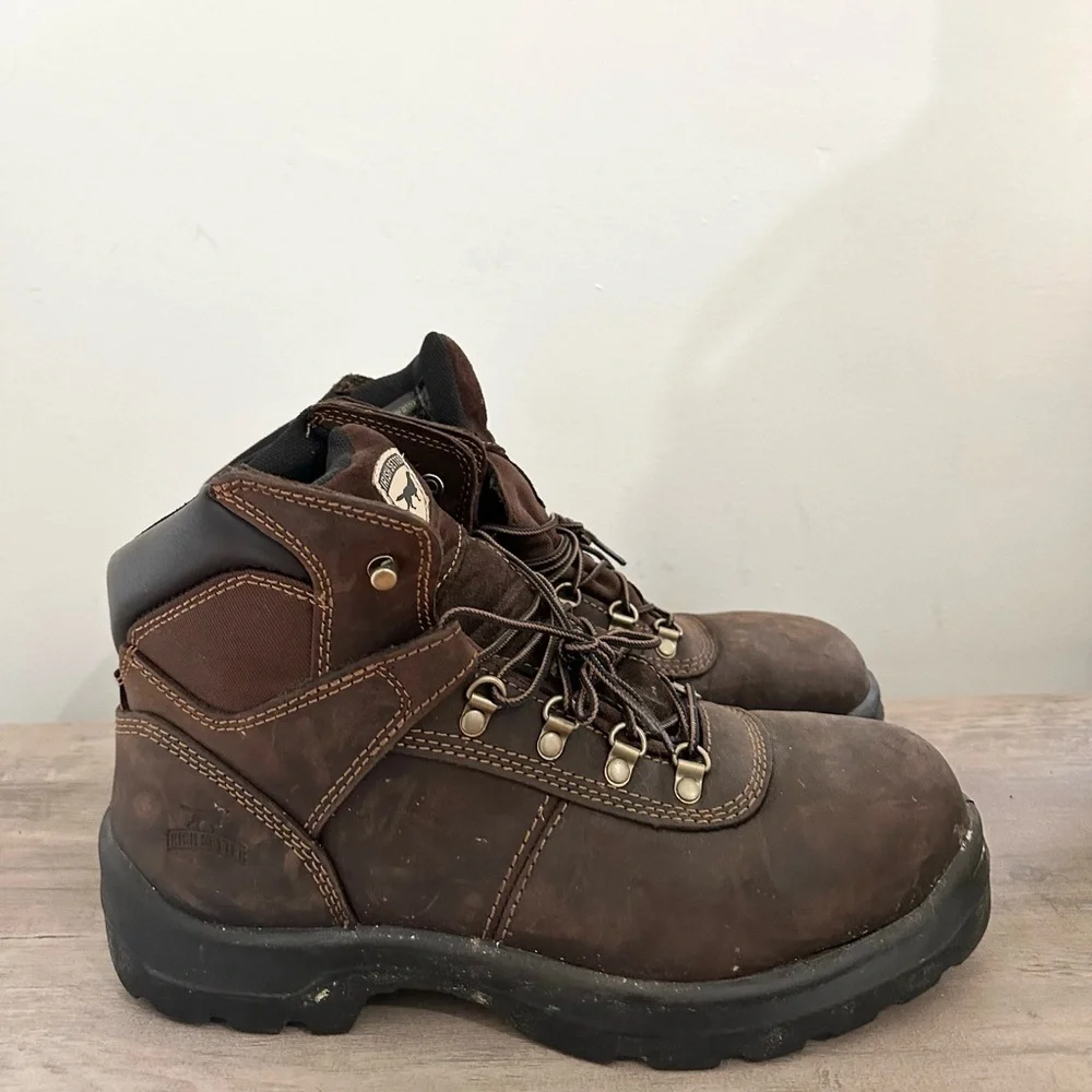 Irish Setter Ely Boots Men 12 Brown Leather Steel Toe Utility Work 6